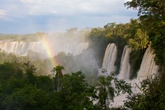 Panorama of Iguazu Falls from the Upper Trail on Argentinean side