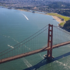 Flying over Golden Gate Bridge